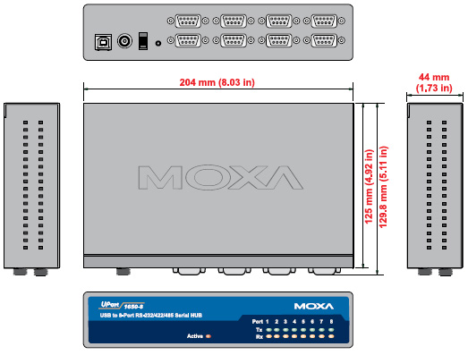  MOXA UPort 1610-8/1650-8 - 8- RS-232  RS-232/422/485 USB HUB