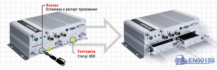  EN 50155  NVR  :   x86  MOXA V2416   Intel Atom     