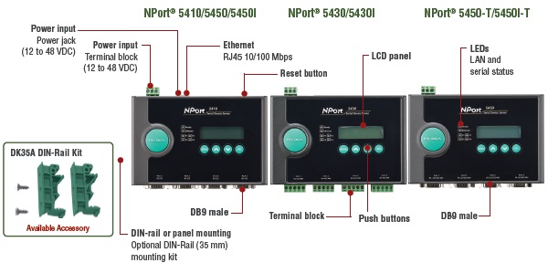 . MOXA NPort 5450 - 4-   RS-232/422/485  Ethernet.