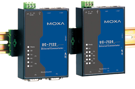  UC-7122, UC-7124 -  RISC  c 2 Ethernet  2 (4) serial , SD, USB