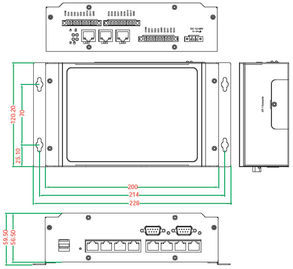   MOXA UC-8418 -  RISC   8 serial , 3 LAN, 12 DIO, 2 CAN , CompactFlash, USB